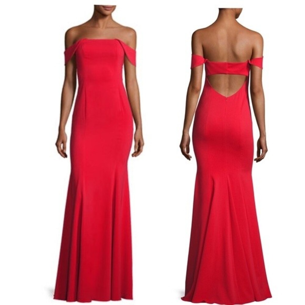 Jay Godfrey Biles Off-the-Shoulder Mermaid Gown in Red 8